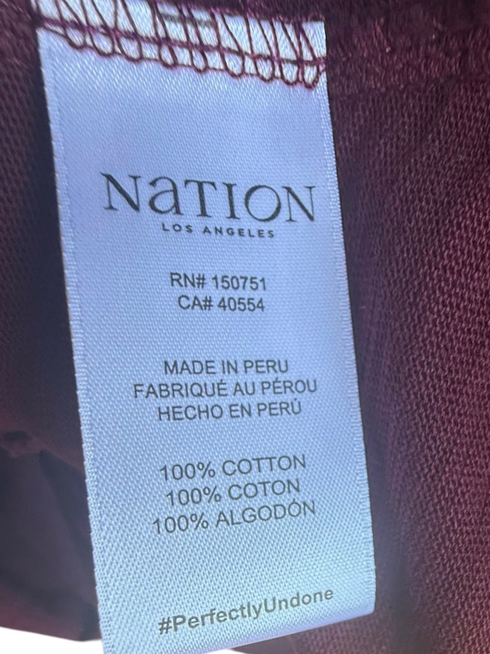NATION LTD Maya V-Neck Top in Bordeaux Sz M - Picture 6 of 7